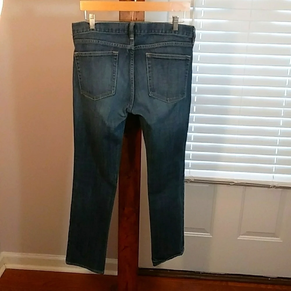 J Crew Basic Matchstick Stretch Womens Blue Denim Capri Jean Pants Size 30